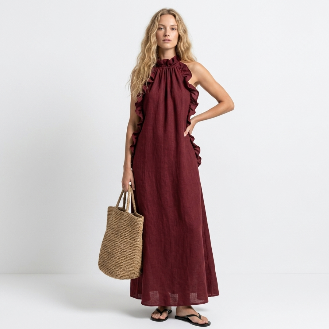 Aurelia - Rochie Maxi Boemă cu Volane