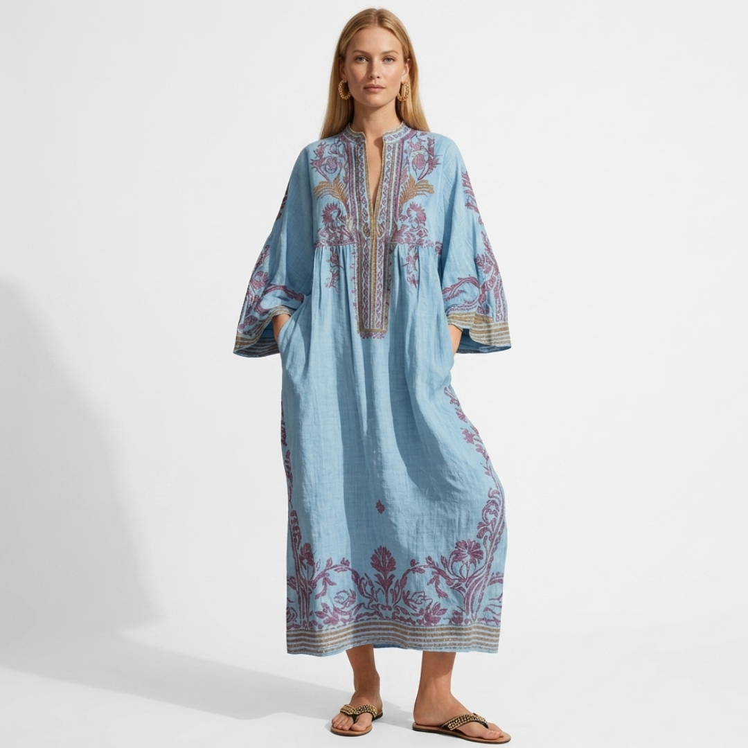 Bogdana - Rochie boho cu broderie