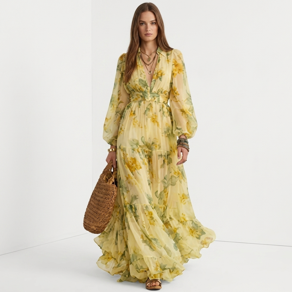Felicia - Rochie florală supradimensionată