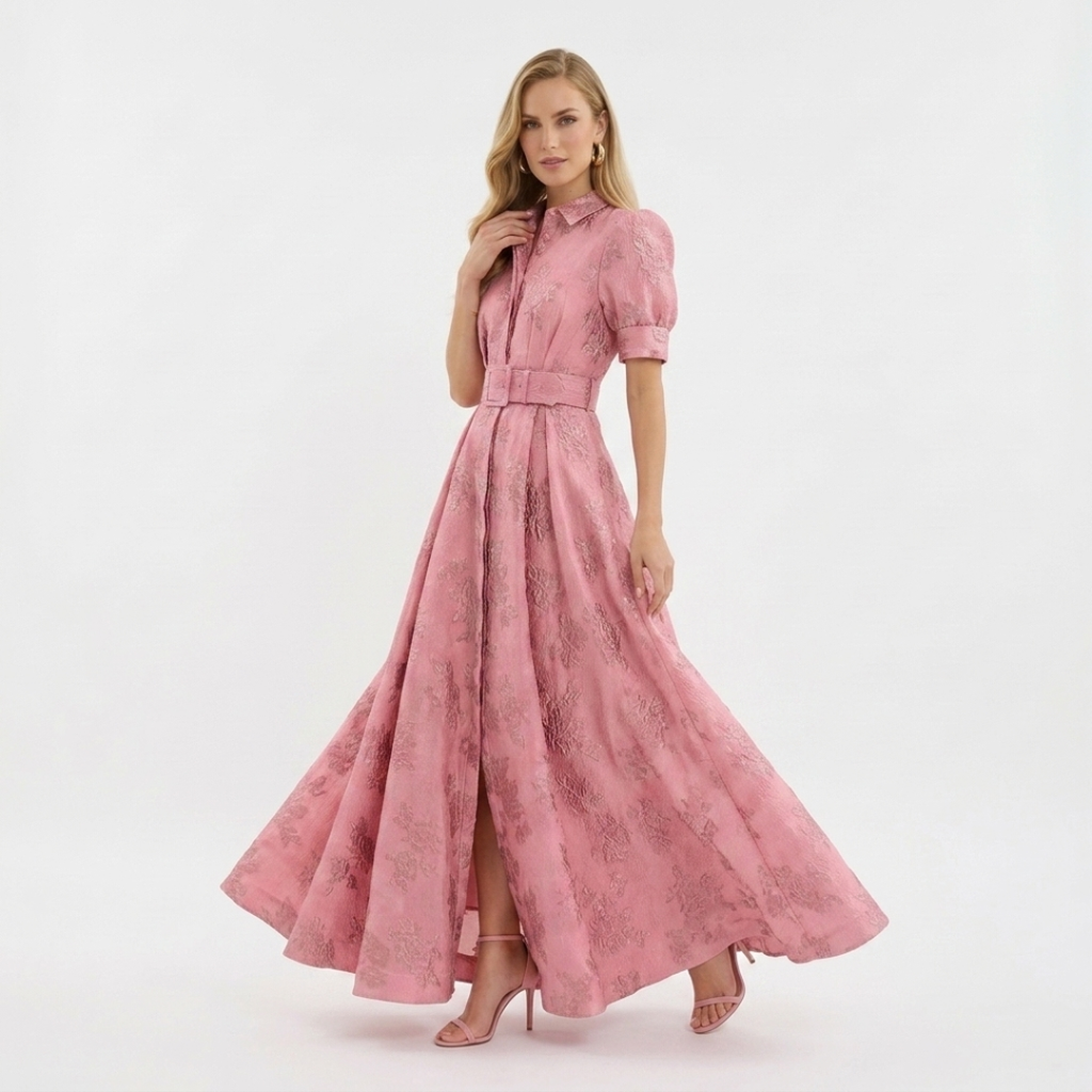 Eliza - Rochie bufantă cu mânecă scurtă