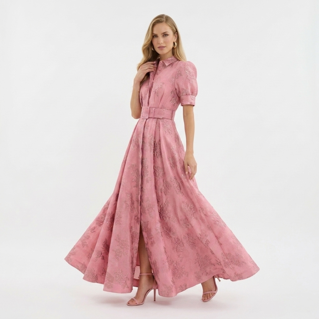 Eliza - Rochie bufantă cu mânecă scurtă