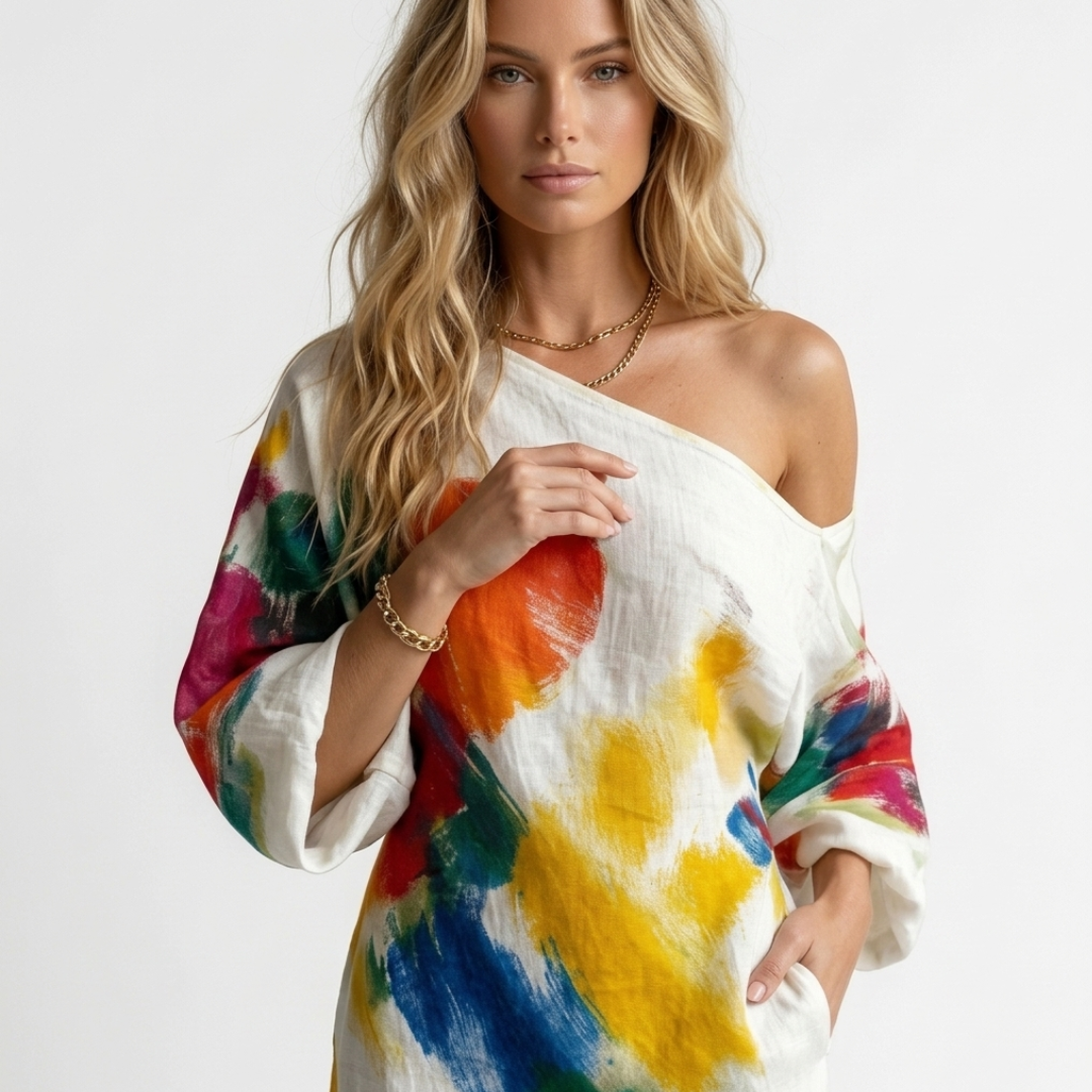 Doina - Rochie artistică cu un umăr