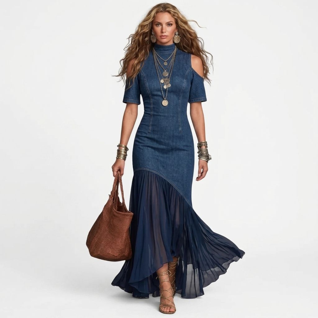 Sorina - Rochie lungă din denim