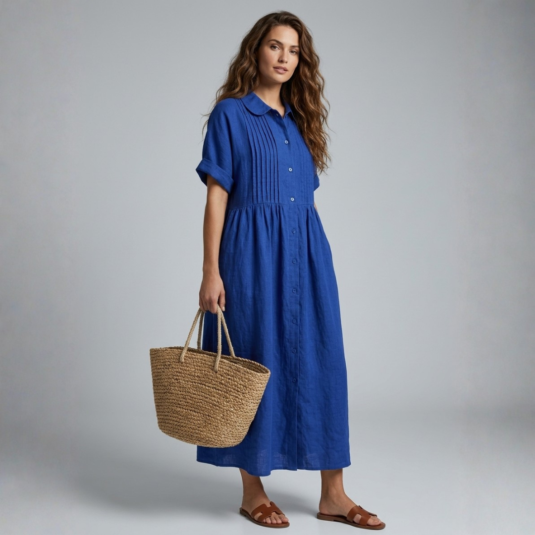 Electra - Rochie-camasa din bumbac lejer
