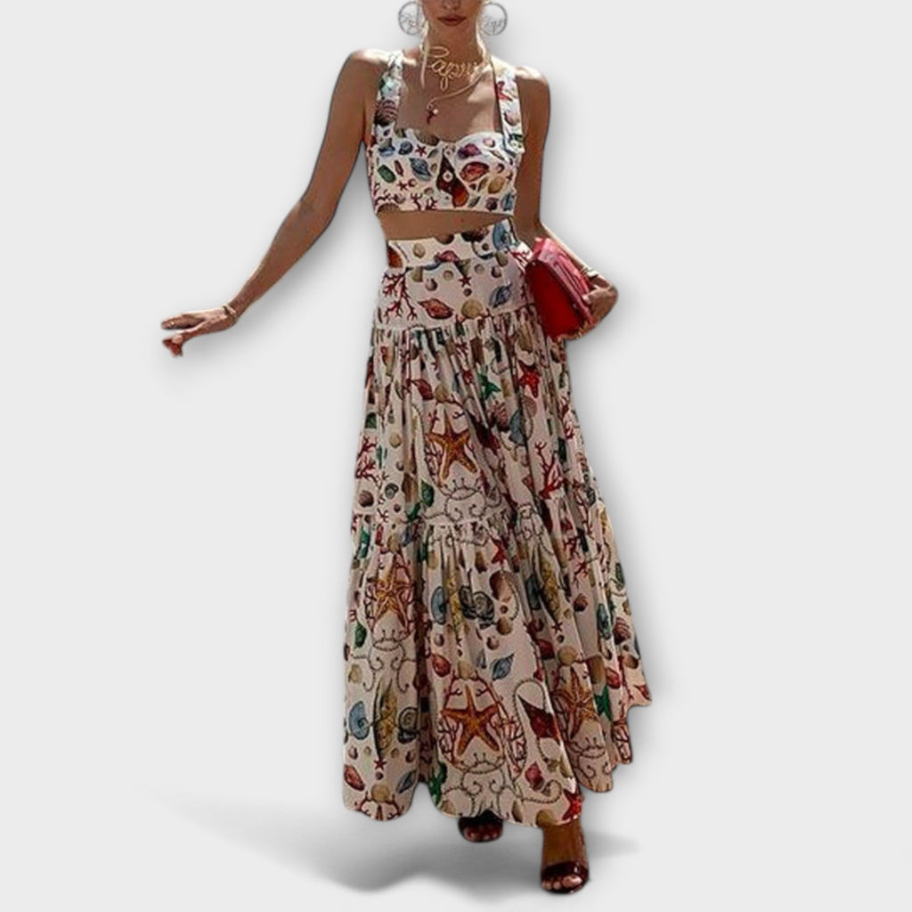 Heather - Set elegant din două piese cu fustă
