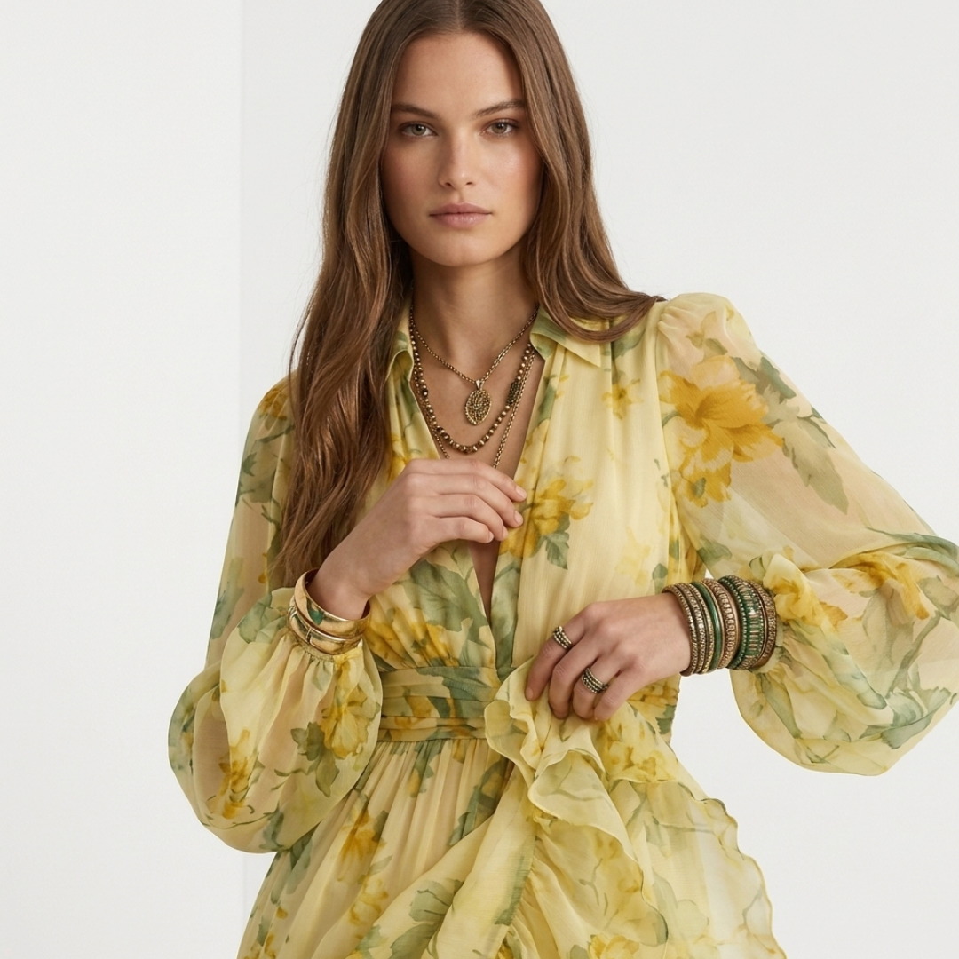 Felicia - Rochie florală supradimensionată