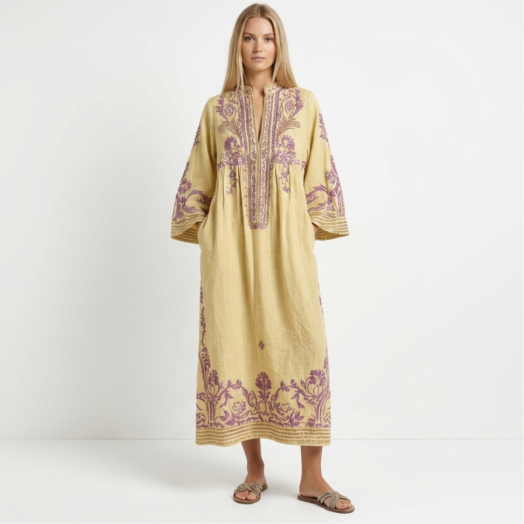 Bogdana - Rochie boho cu broderie