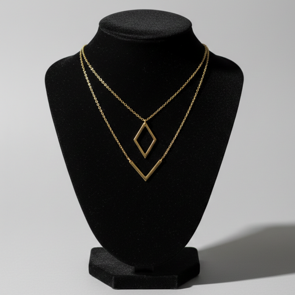 Melina - Colier elegant cu pandantiv geometric în formă de V