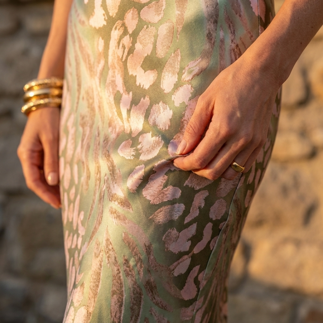 Alba - Rochie midi de culoare cupru