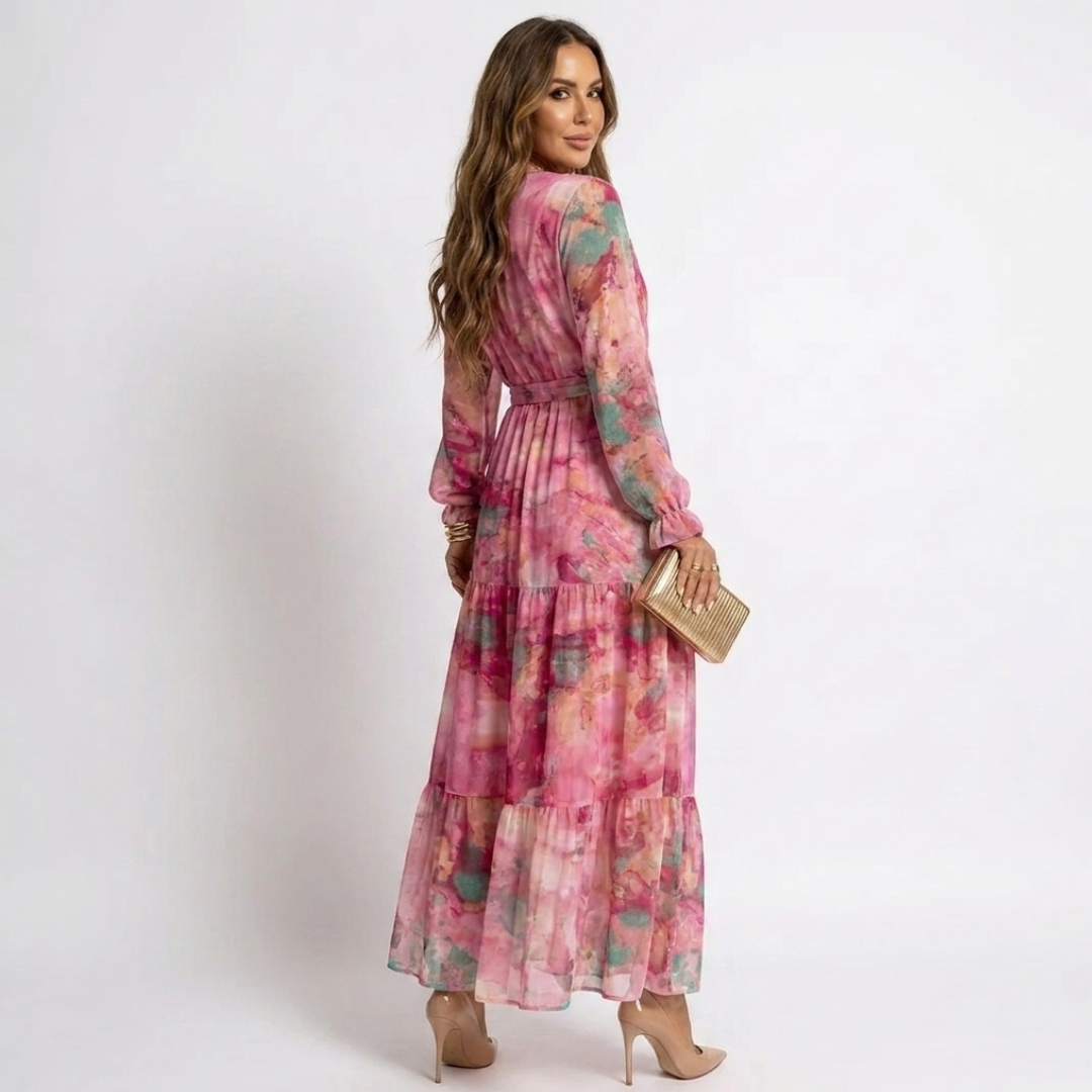 Luzia - Rochie cu design încrucișat și model floral