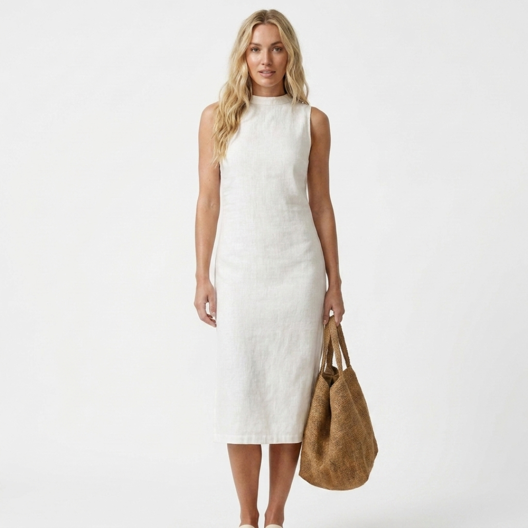Lídia - Rochie midi cu țesătură rib