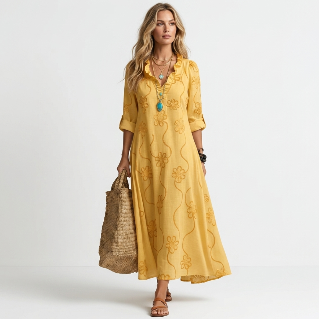 Eva - Rochie lungă de vară cu flori