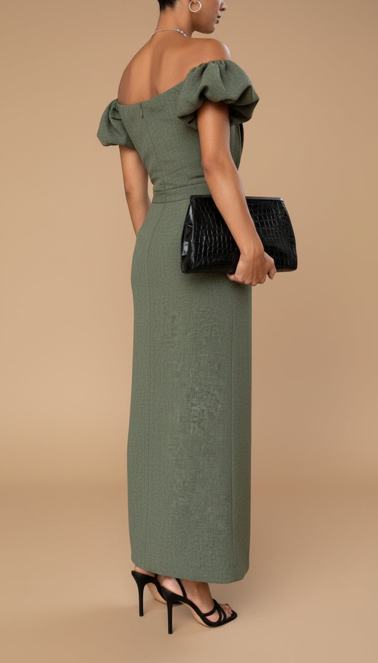 JASMINE | Rochie midi elegantă cu talie evidențiată și stil de seară atemporal