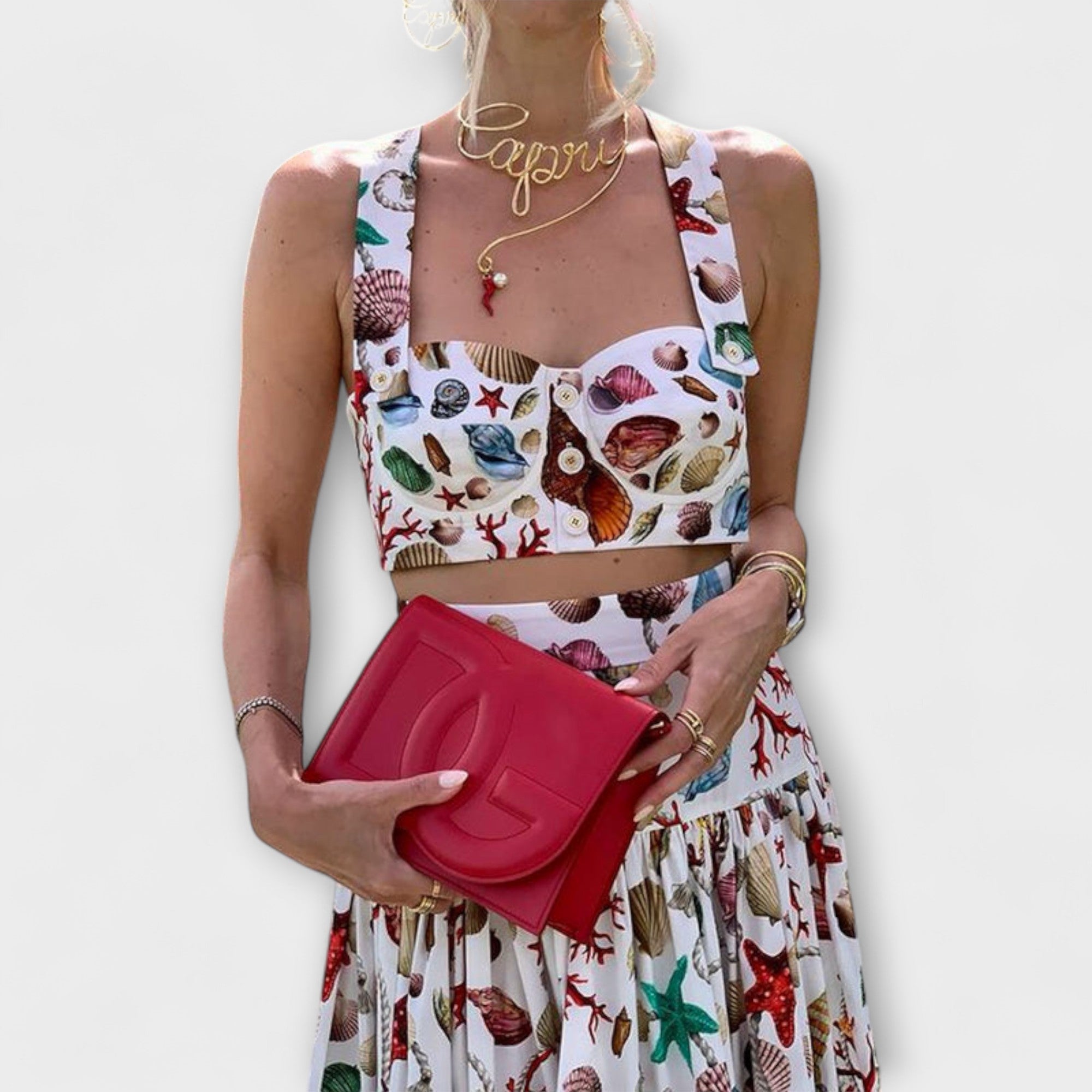 Heather - Set elegant din două piese cu fustă