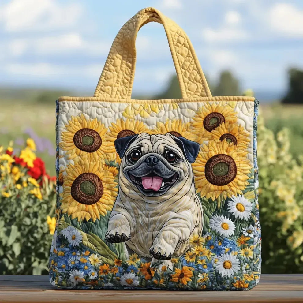 Sunny Paws | Geantă Tote Captusită, Fabricată Manual