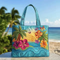 Island Breeze | Geantă Tote Matlasată Fabricată Manual