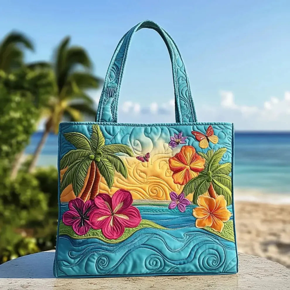 Island Breeze | Geantă Tote Matlasată Fabricată Manual