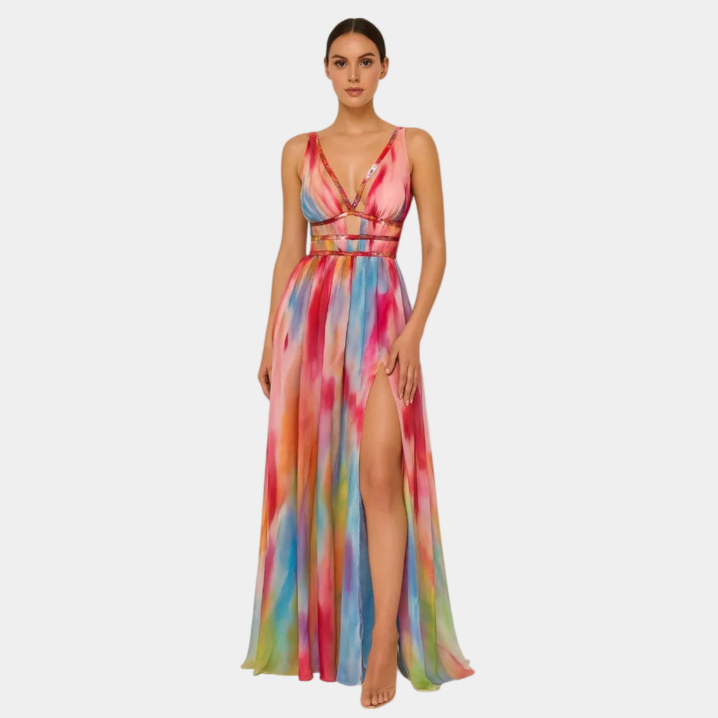 Freya - Rochie Lungă Pictată