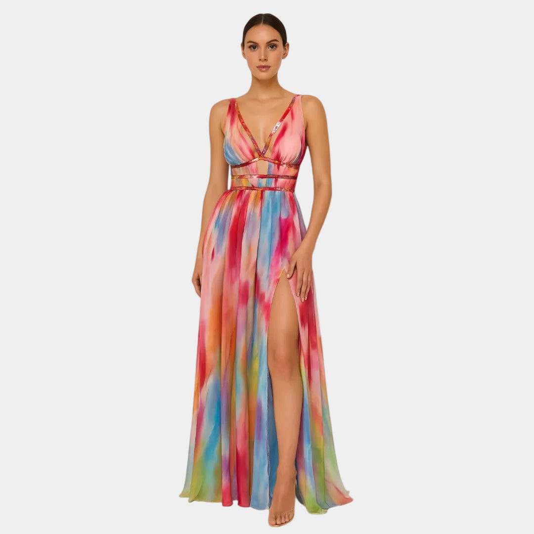 Freya - Rochie Lungă Pictată
