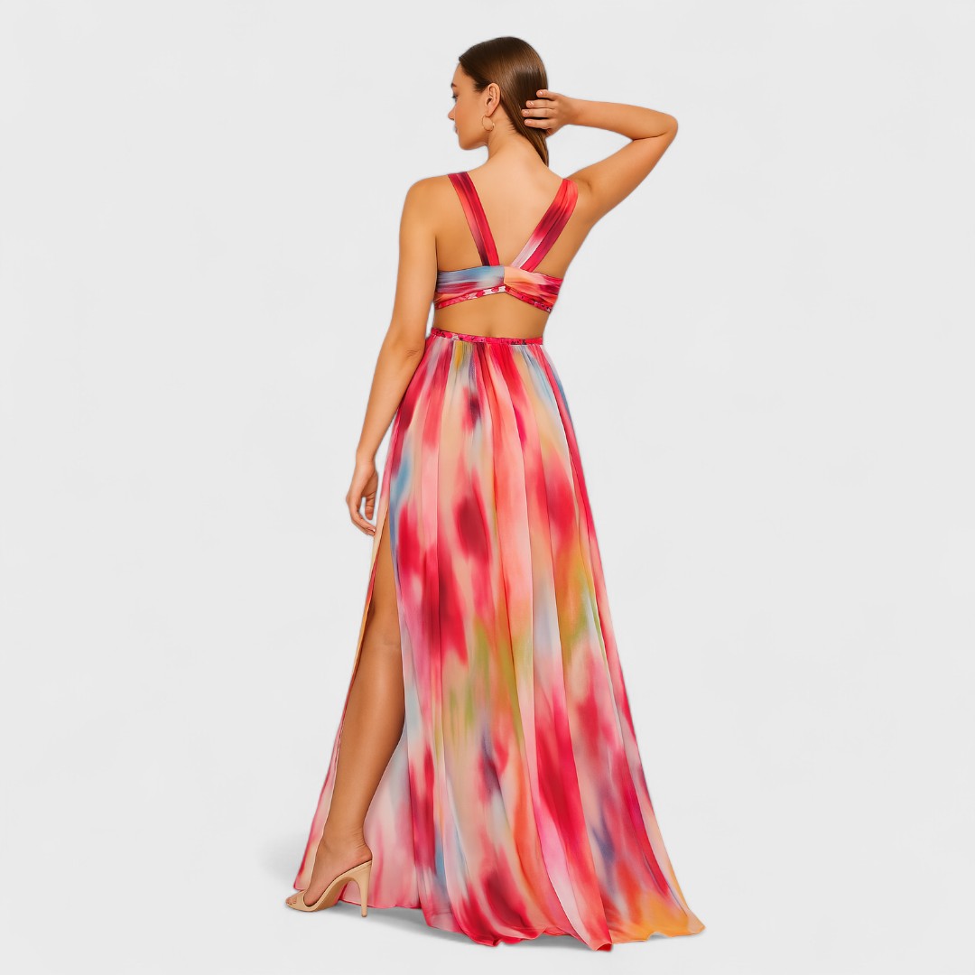 Freya - Rochie Lungă Pictată