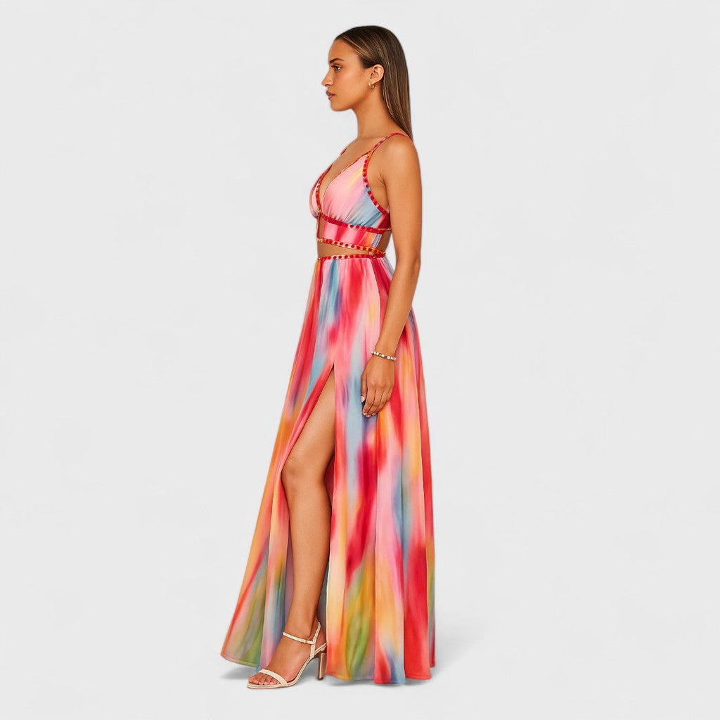 Freya - Rochie Lungă Pictată