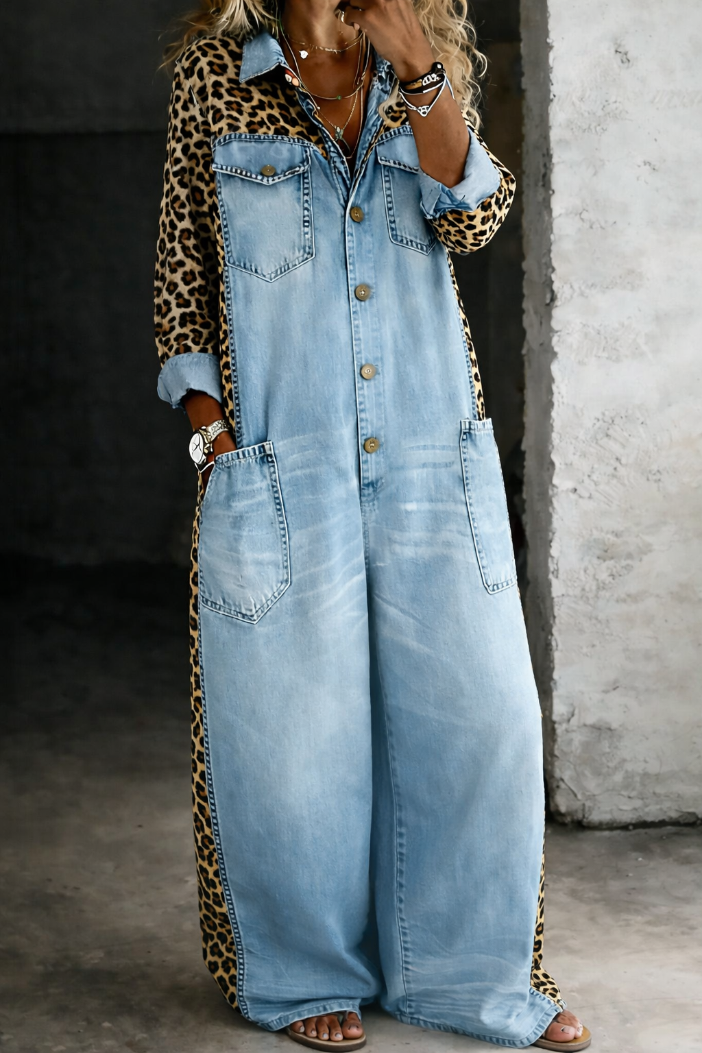 Amanda™ | Combinație de cămașă din denim