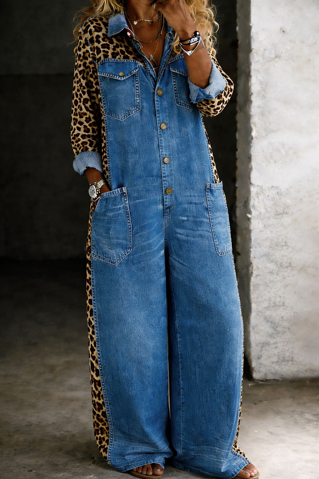 Amanda™ | Combinație de cămașă din denim