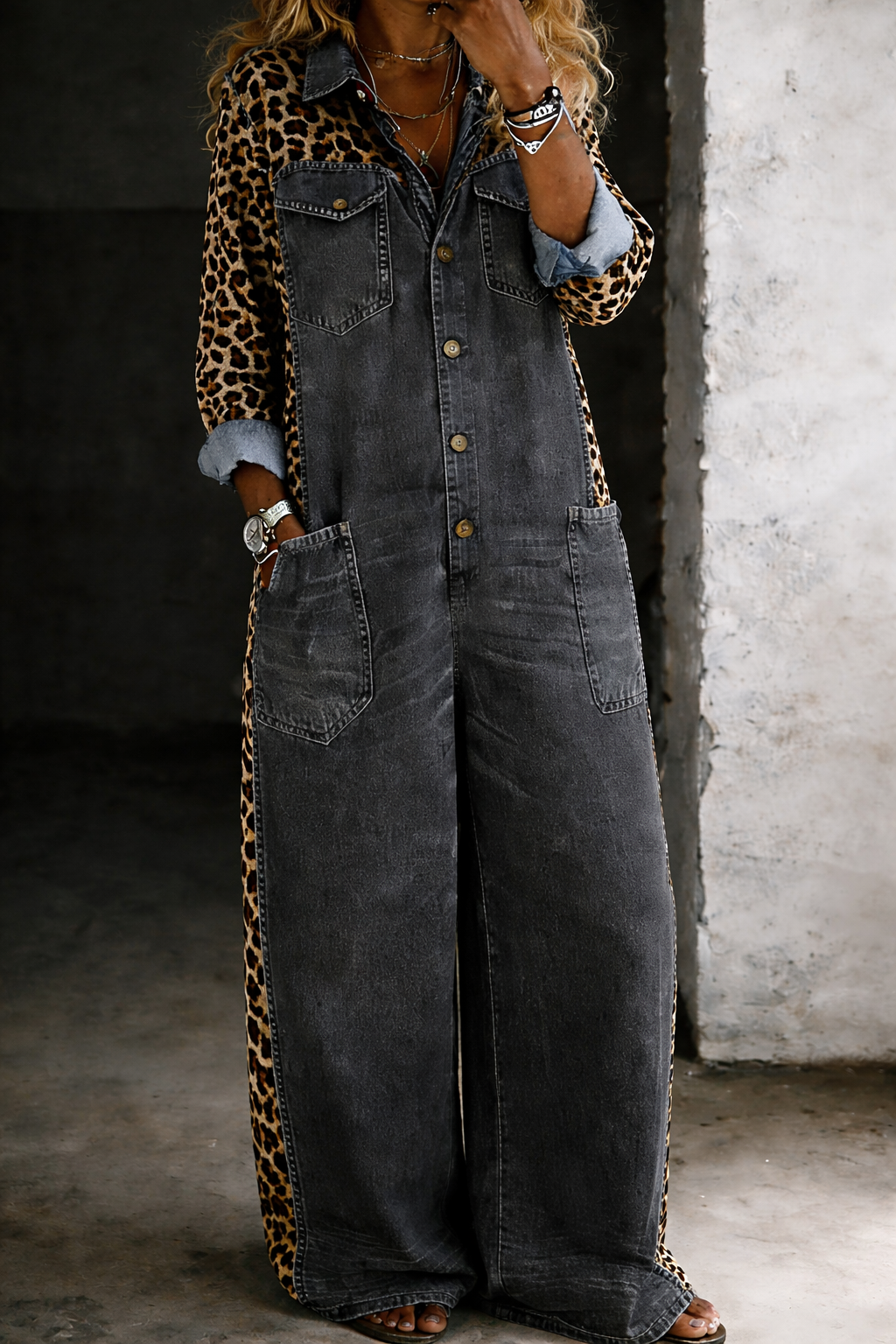 Amanda™ | Combinație de cămașă din denim
