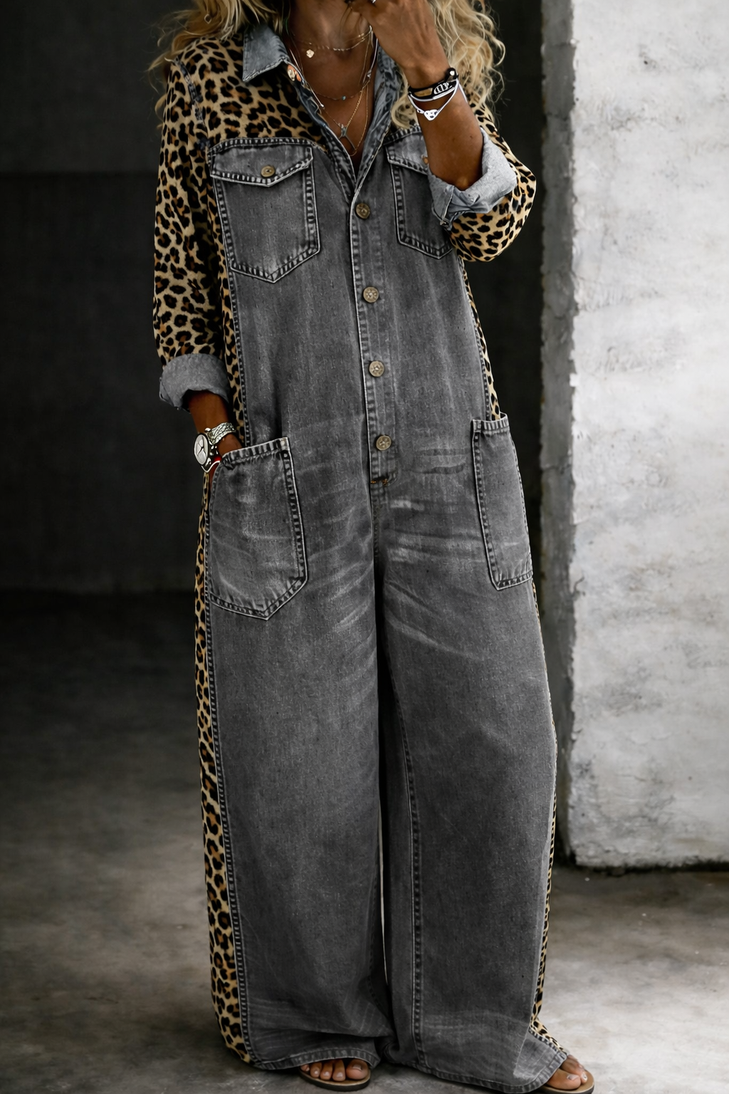Amanda™ | Combinație de cămașă din denim