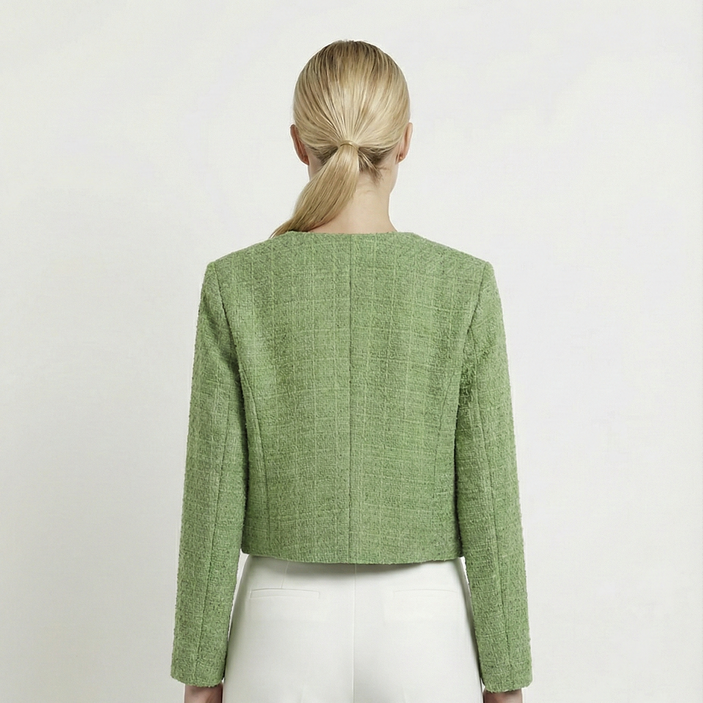 Daria - Jachetă Tweed Verde