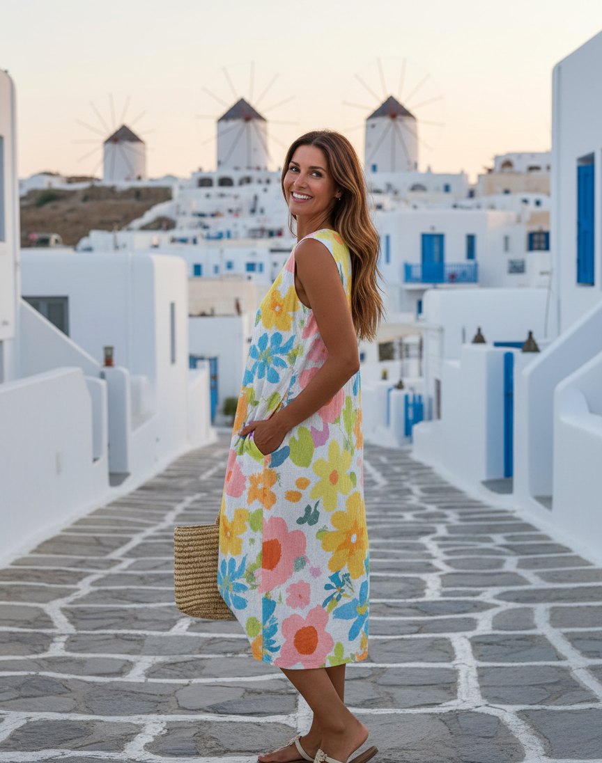 Lena | Rochie Midi Floral Pastel