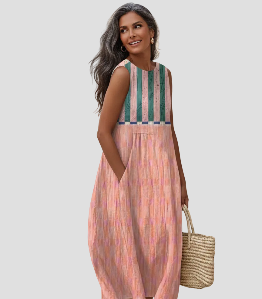 Barbara | Rochie Midi Raiată Pastel