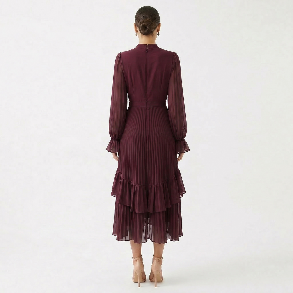 Felicia - Rochie cu pliuri și mâneci largi