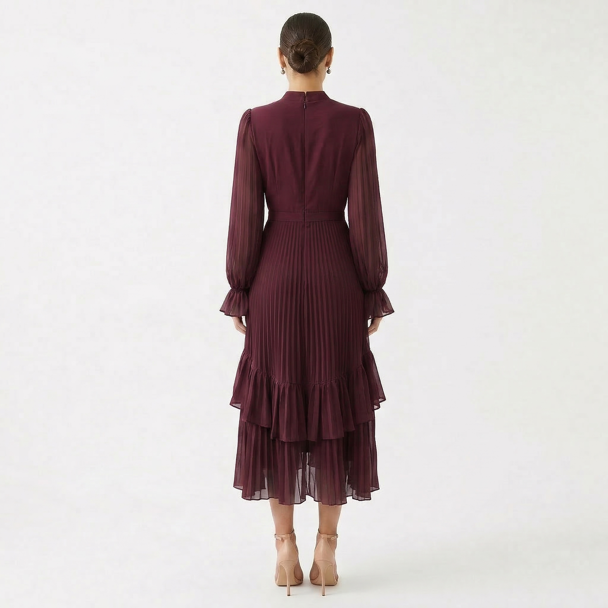 Felicia - Rochie cu pliuri și mâneci largi
