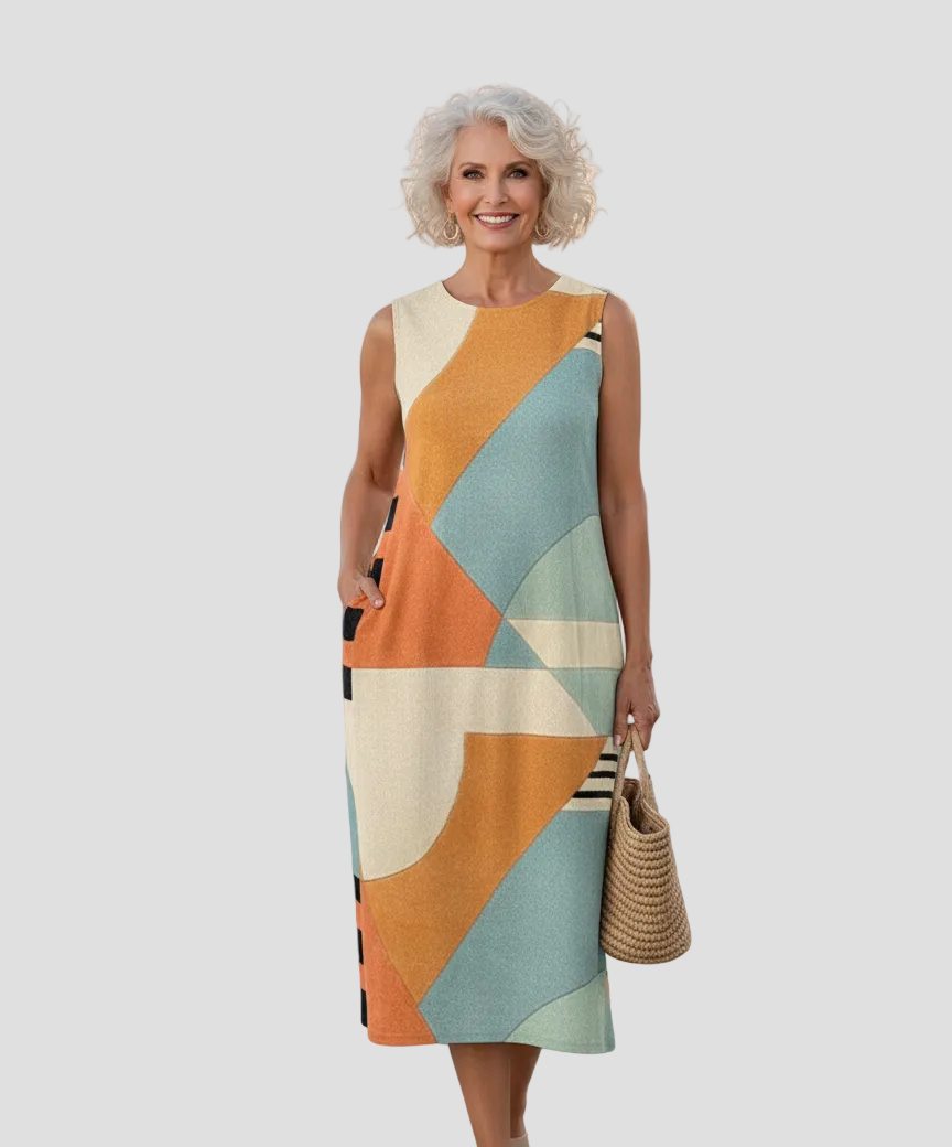 Pește | Rochie Midi Geometrică
