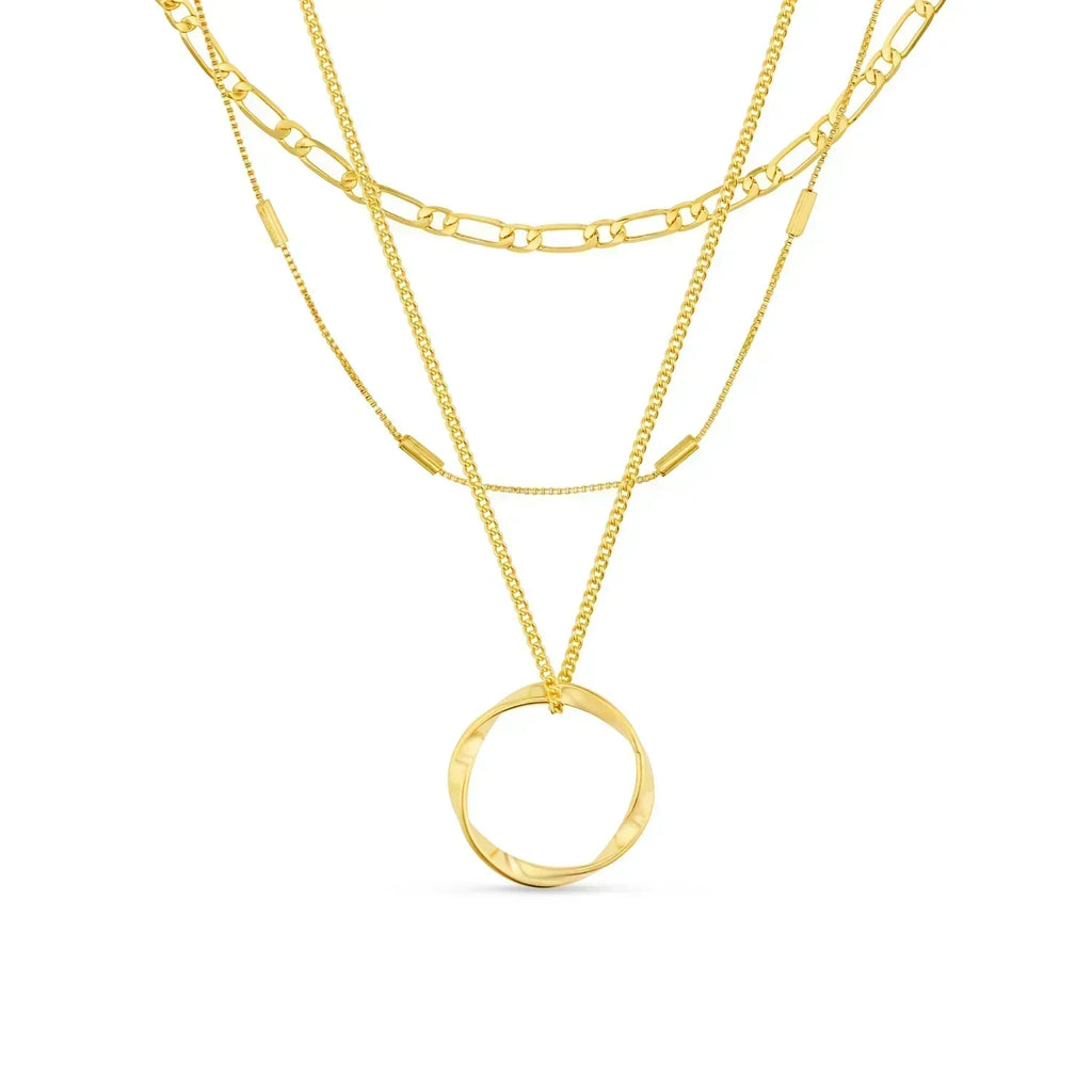 Aura - Set Coliere Suprapuse Golden Circle