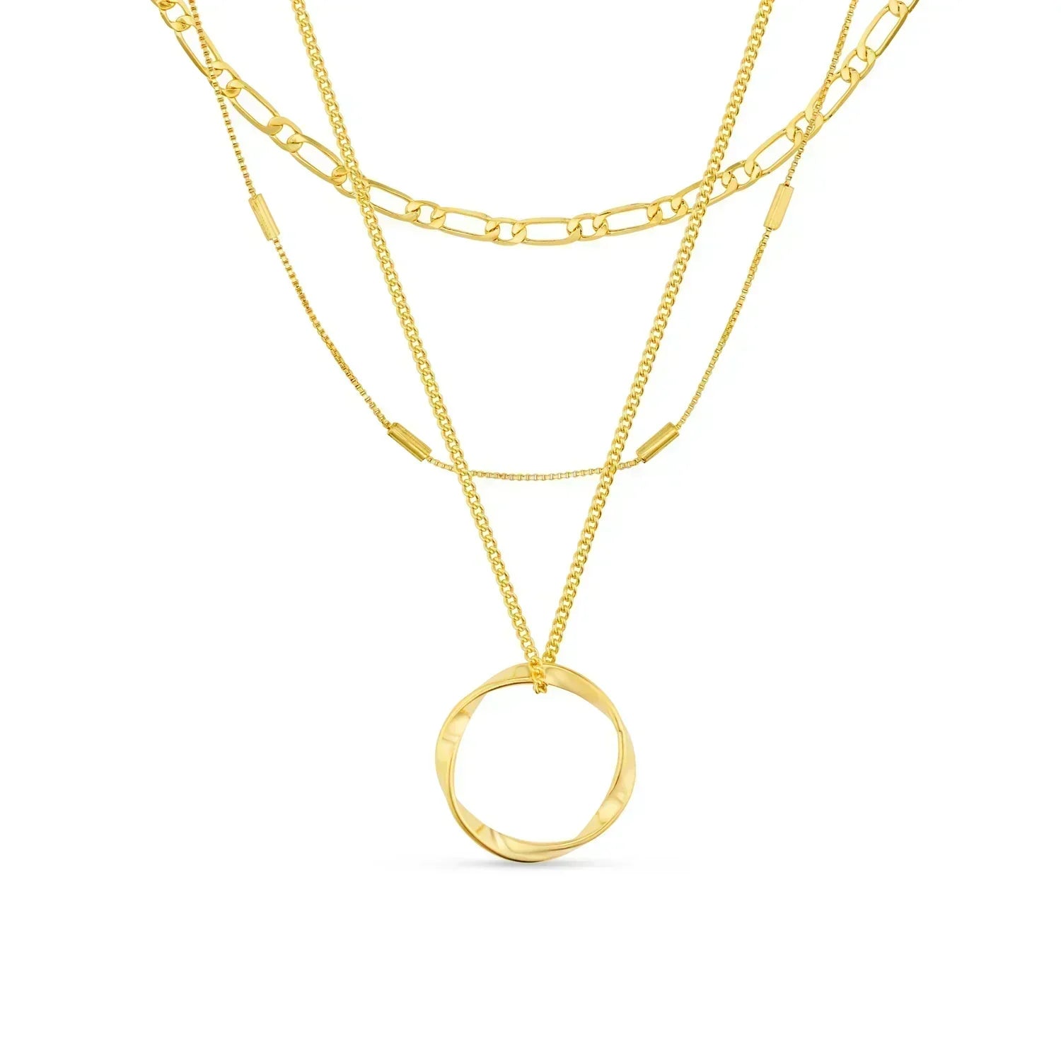 Aura - Set Coliere Suprapuse Golden Circle
