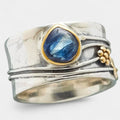 Alexandra - Inel vintage elegant din argint cu safir albastru