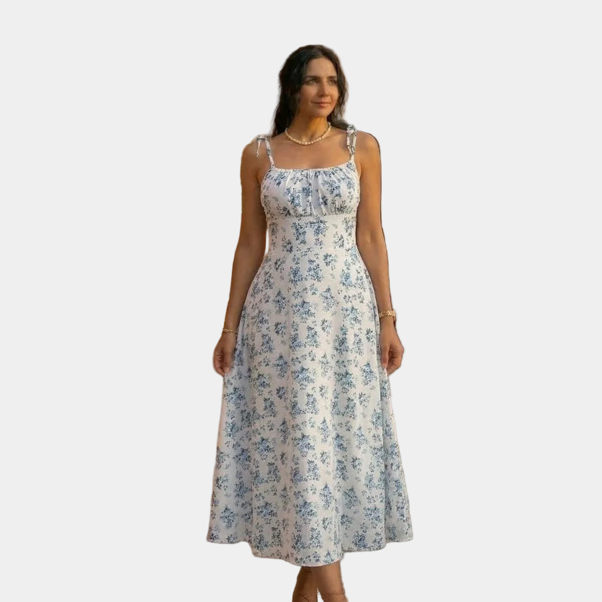 Naomi | Rochie cu bretele subțiri și imprimeu floral