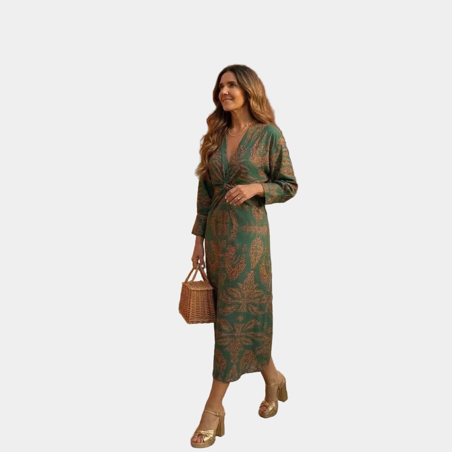Isadora™ – Rochie Midi Elegantă cu Un Model de Farmec Atemporal