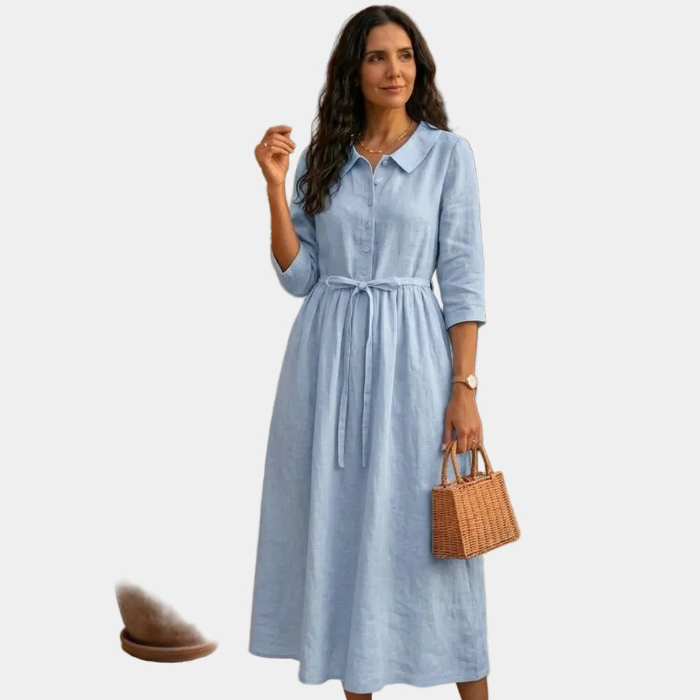 Paloma | Rochie clasică ușoară din in