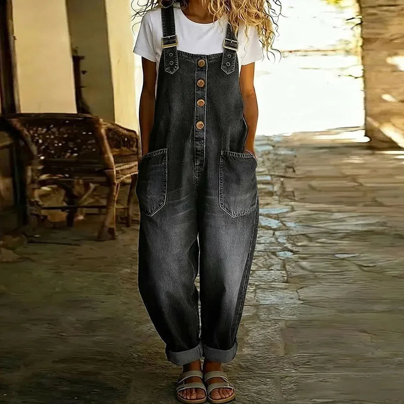 Mae™ | Salopetă vintage din bumbac moale cu efect de denim