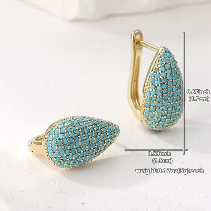 Cercei Droppformade Turkos Pavé