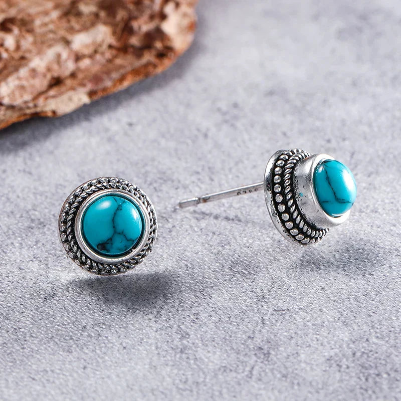 Cercei Vintage Boho Mimetici Turcoaz