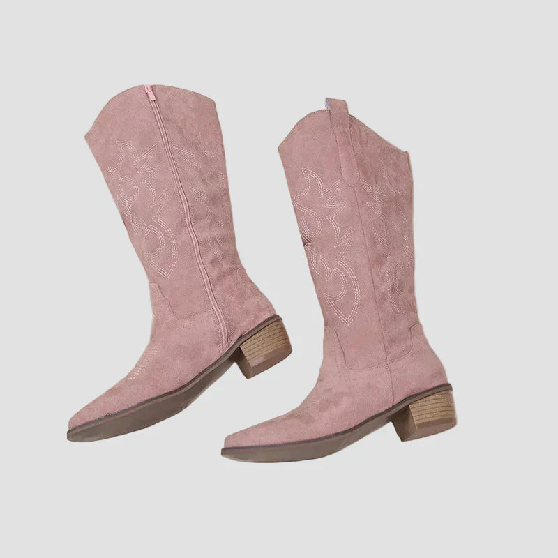 Katerina - Cizme Cowboy Western din Suede