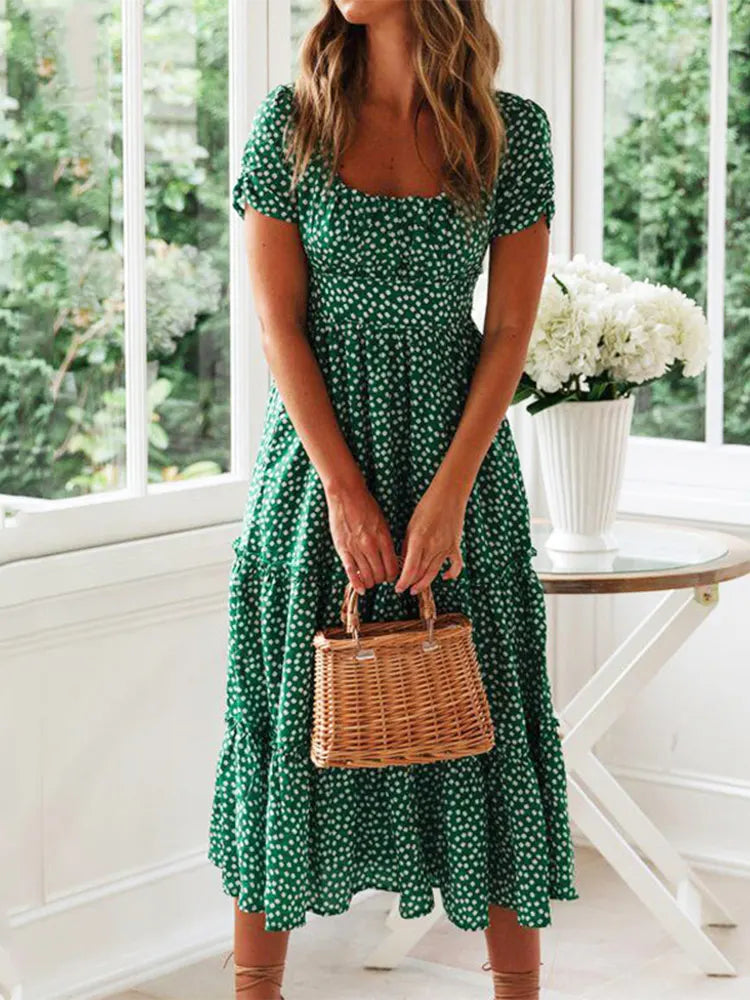 Julia | Rochie midi cu imprimeu floral