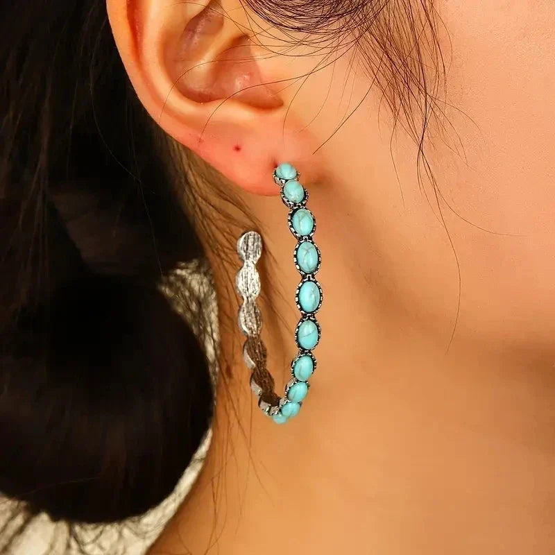 Cercei Vintage Boho Turcoaz