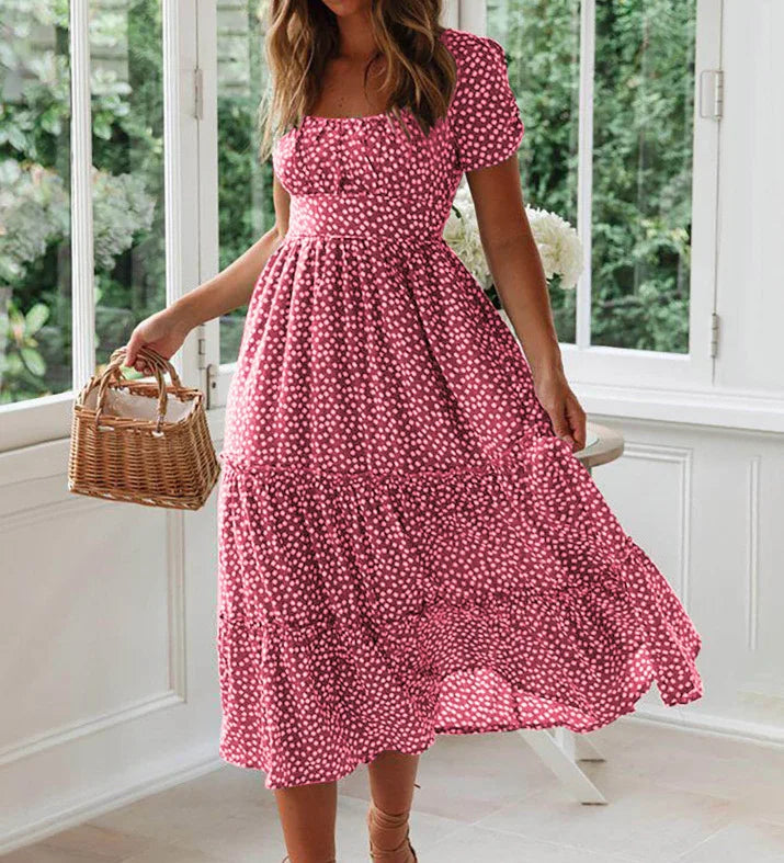 Julia | Rochie midi cu imprimeu floral