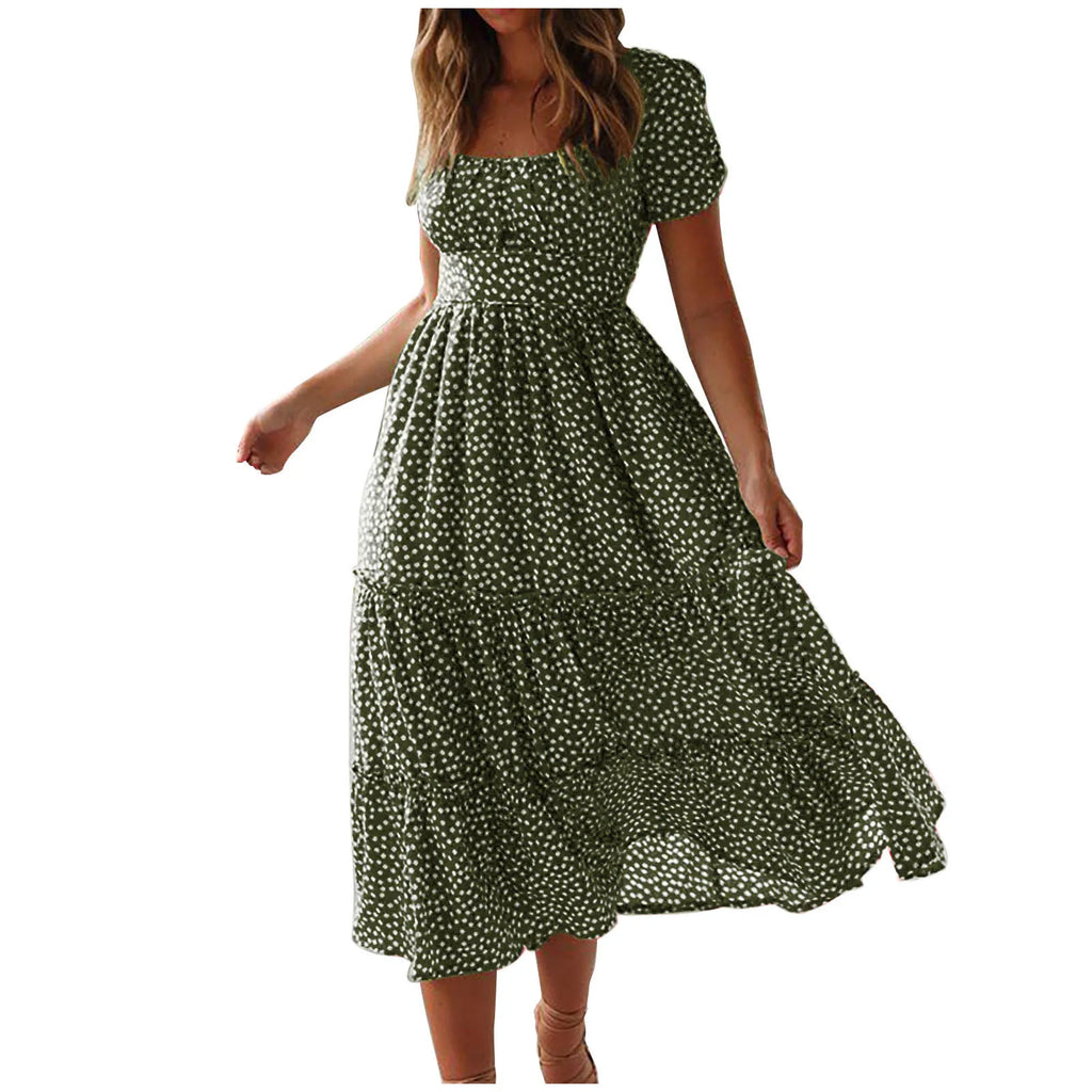 Julia | Rochie midi cu imprimeu floral