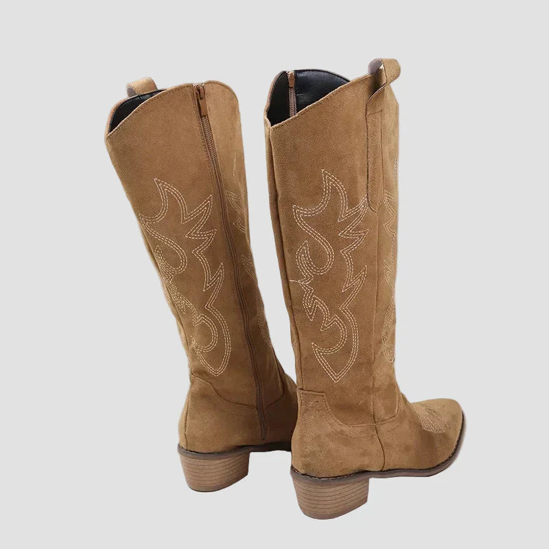 Katerina - Cizme Cowboy Western din Suede